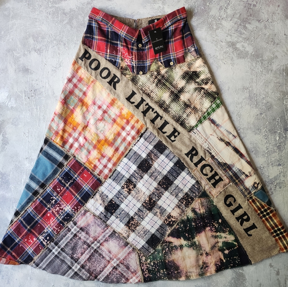 Designer Maxi Skirt Concept Upcycled Patchwork Artisan Craftsman Sustainabile - Picture 3 of 17